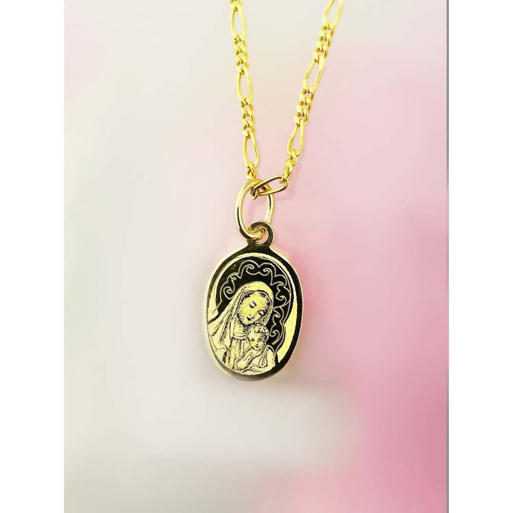 Anhänger Madonna Maria mit Jesuskind Goldanhänger