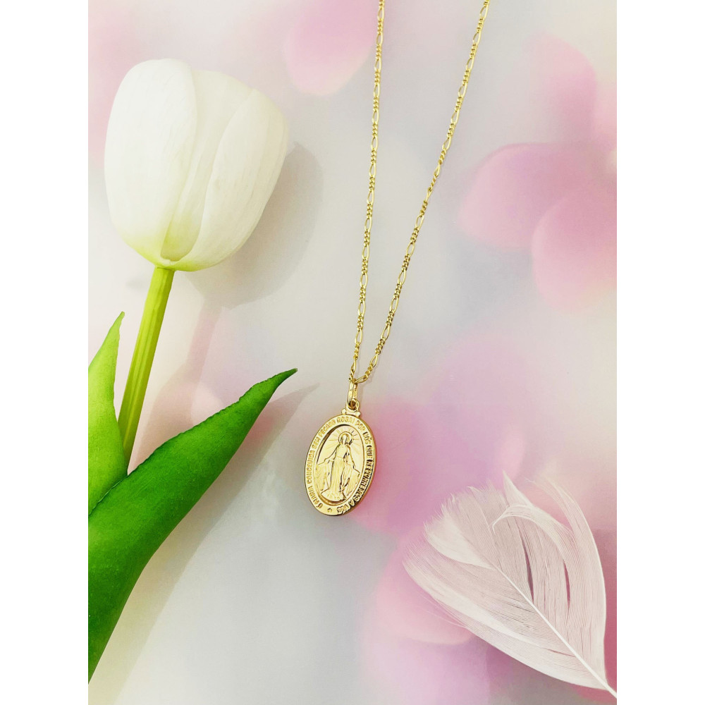 Anhänger Madonna Maria Immaculata Milagrosa Kettenanhänger Gelbgold Goldanhänger Erstkommunion