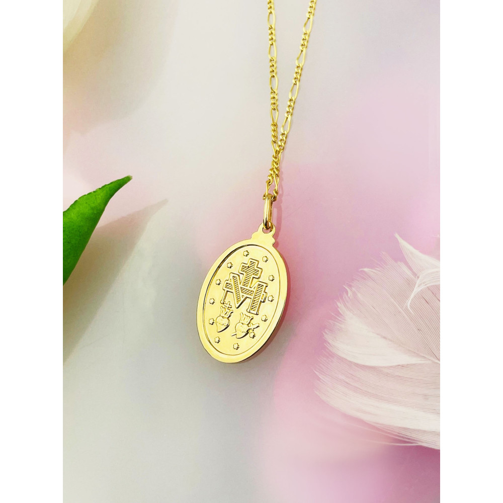 Anhänger Madonna Maria Immaculata Milagrosa Kettenanhänger Gelbgold Goldanhänger Erstkommunion