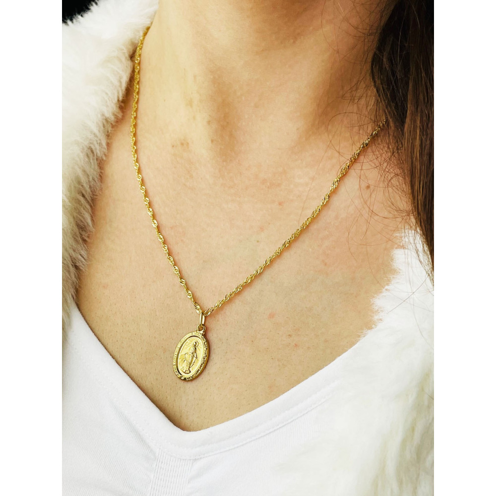 Anhänger Madonna Maria Immaculata Milagrosa Kettenanhänger Gelbgold Goldanhänger Erstkommunion