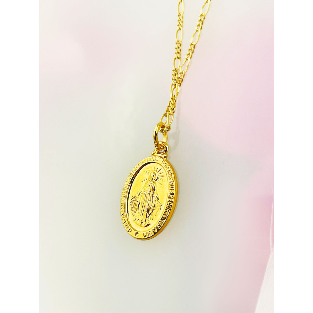 Anhänger Madonna Maria Immaculata Milagrosa Kettenanhänger Gelbgold Goldanhänger Erstkommunion