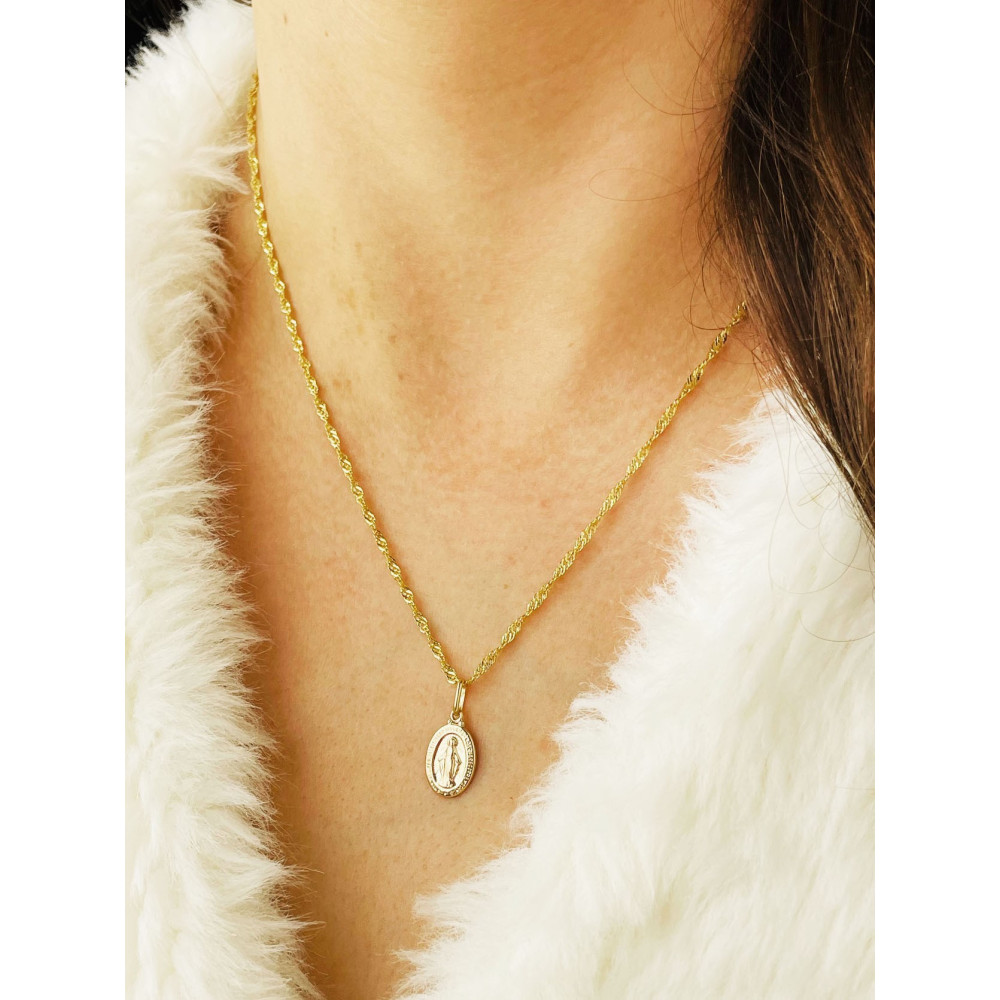 Anhänger Madonna Maria Immaculata Milagrosa Kettenanhänger Gelbgold Goldanhänger Erstkommunion