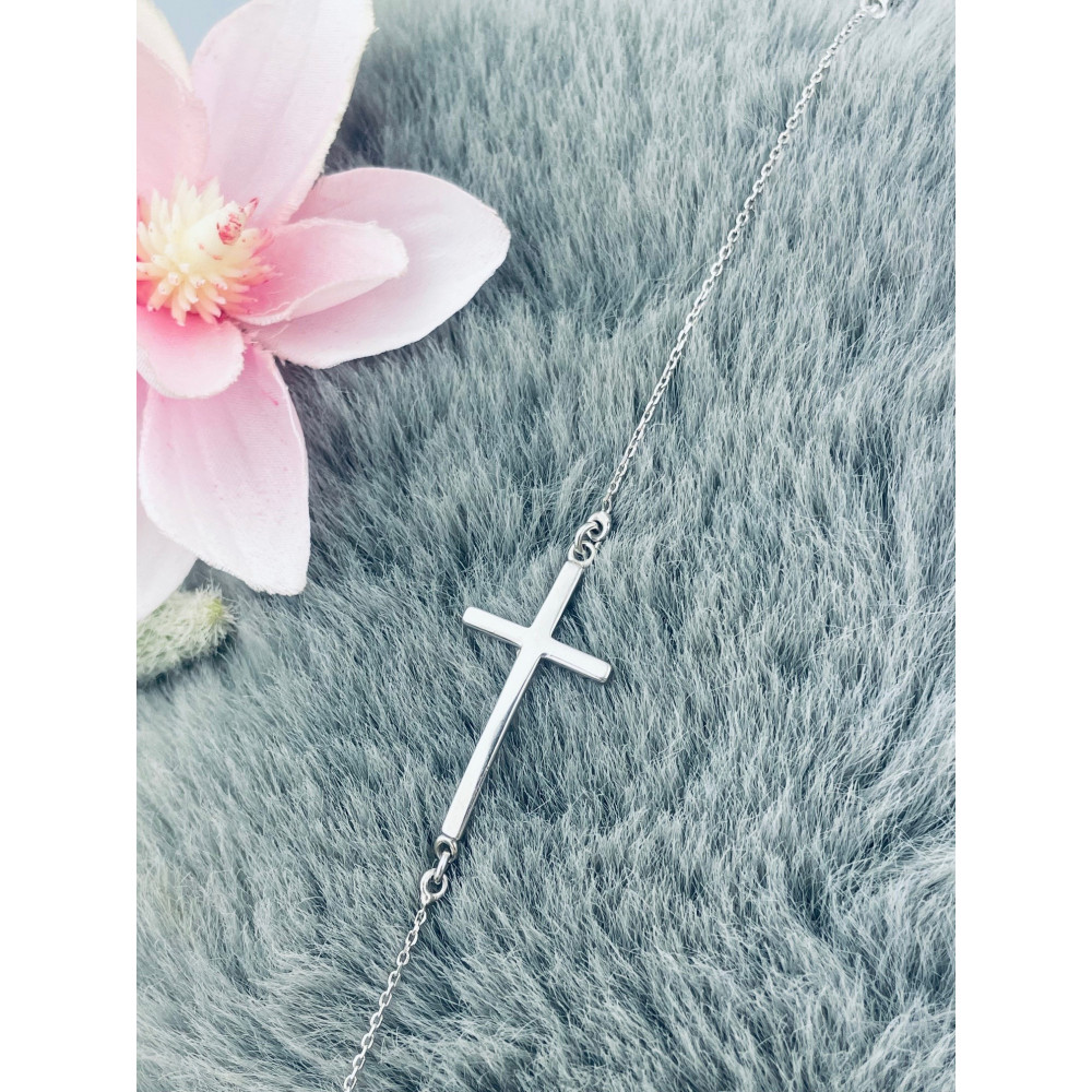 Kreuz 925 Silber Ankerkette Armband