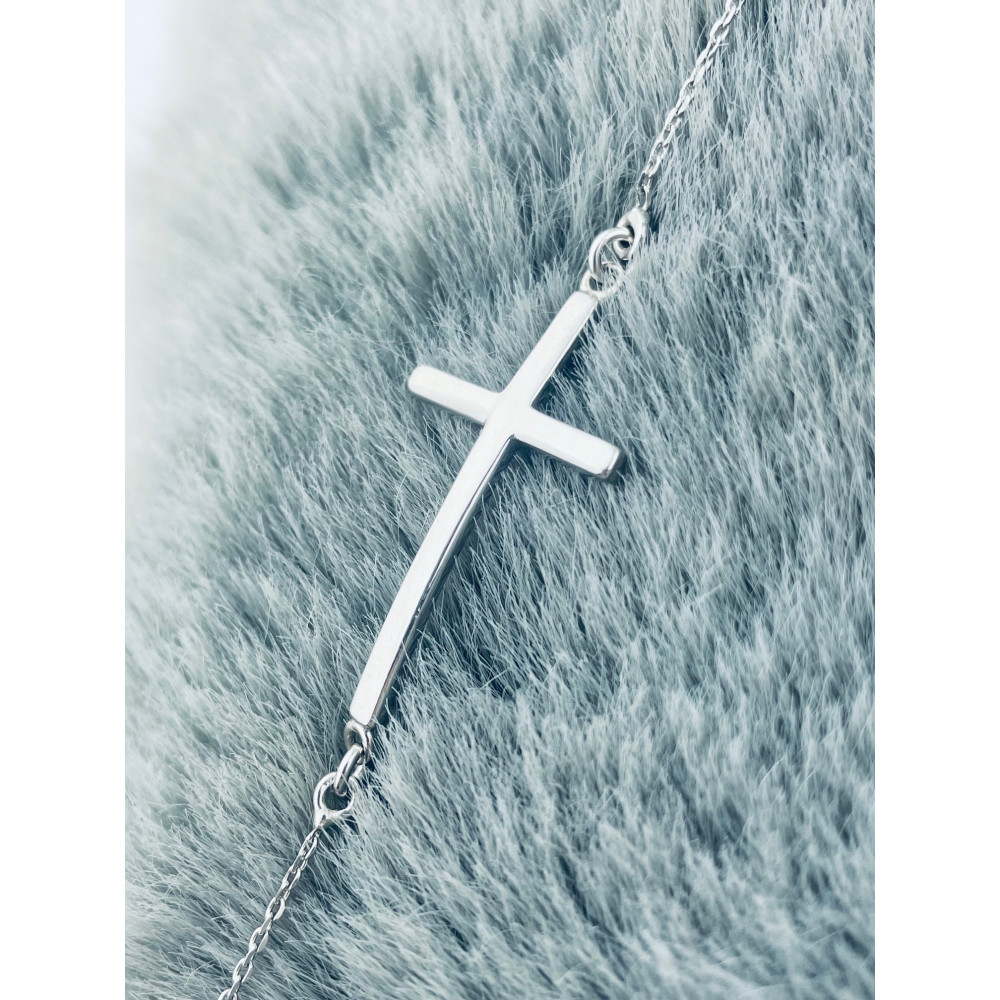 Kreuz 925 Silber Ankerkette Armband