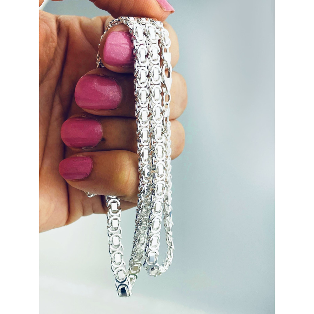 Srebrny łańcuszek łańcuch Bizantyjski Królewski