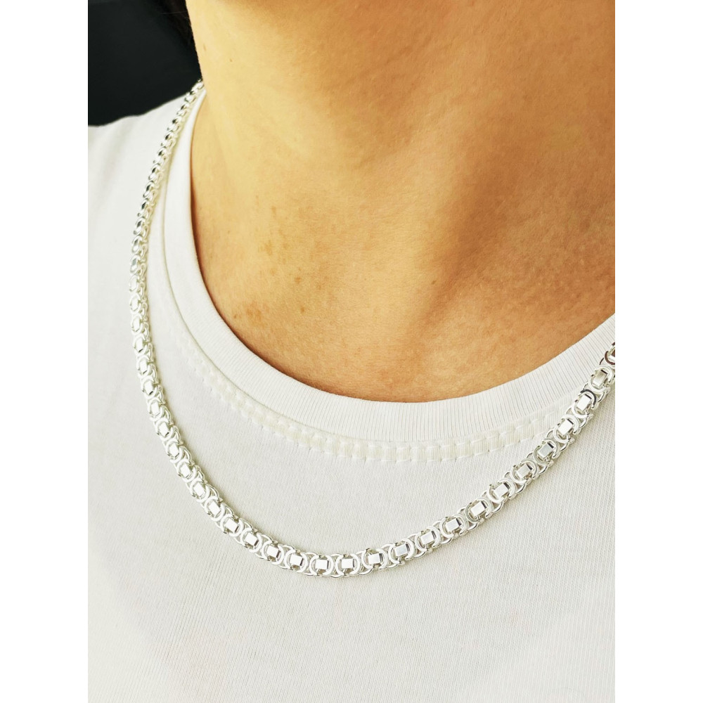 Srebrny łańcuszek łańcuch Bizantyjski Królewski