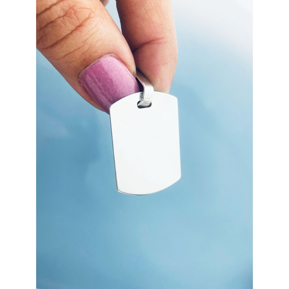 925 Silber Medaillon Anhänger Gravurplatte Gravur Platte