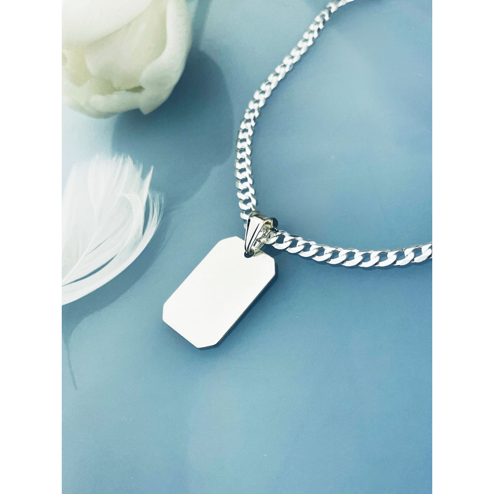 925 Silber Medaillon Anhänger Gravurplatte Gravur Platte