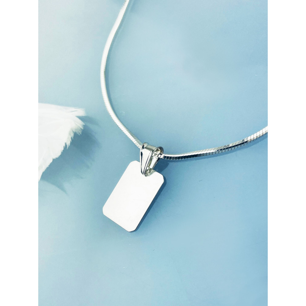 Srebrny wisiorek zawieszka nieśmiertelnik blaszka do grawerowania