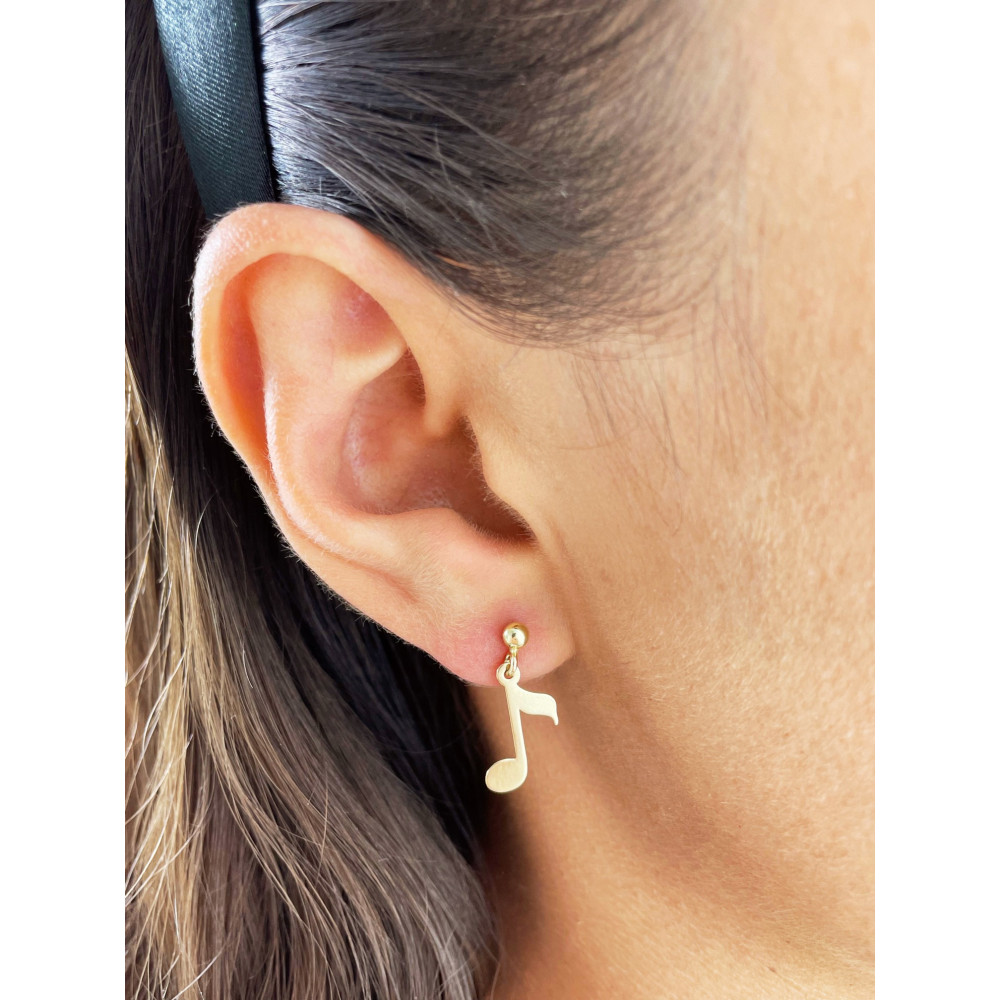 Ohrringe Note Ohrhänger Ohrstecker Ohrschmuck Gelbgold Paar