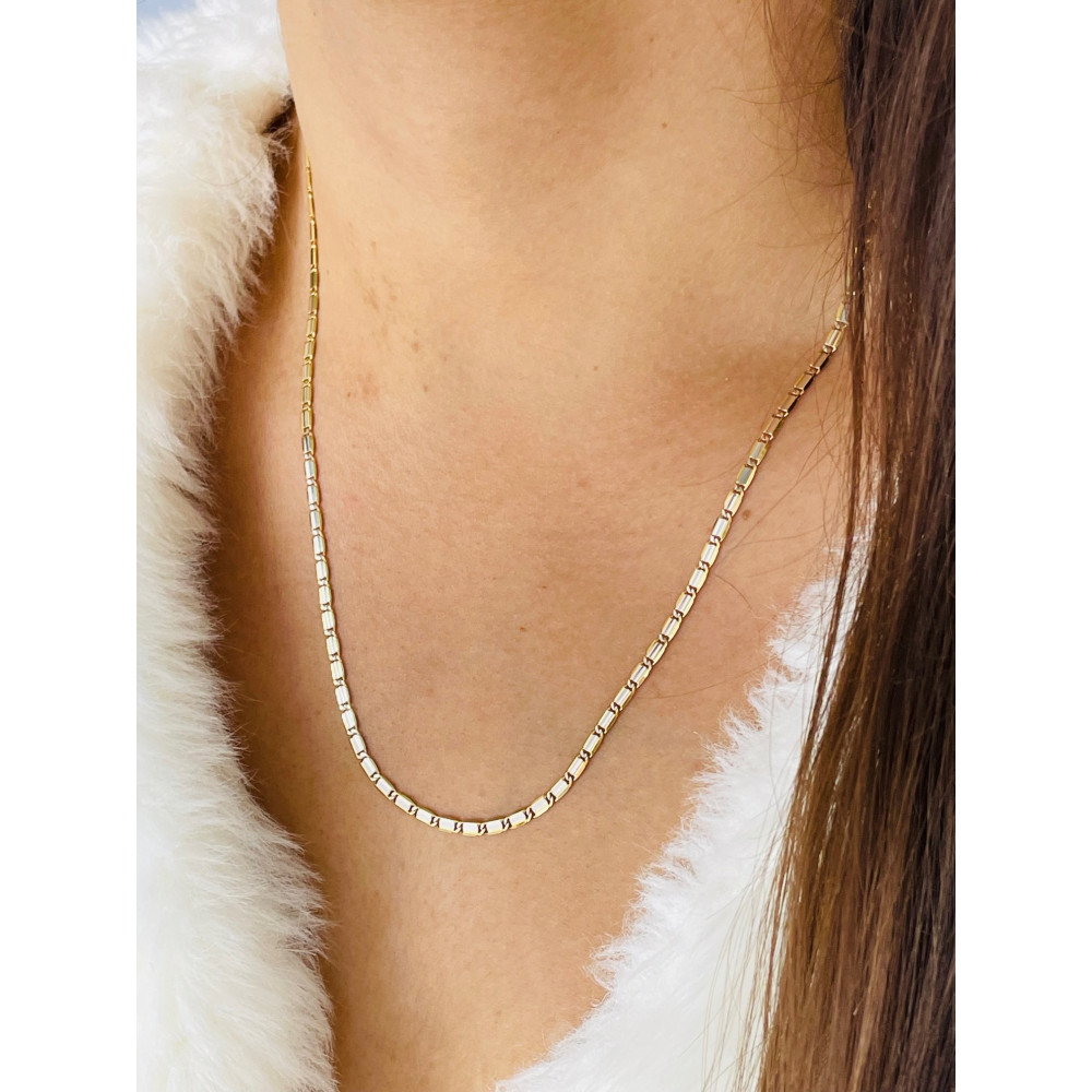 Złoty łańcuszek Marina Żyletka bikolor