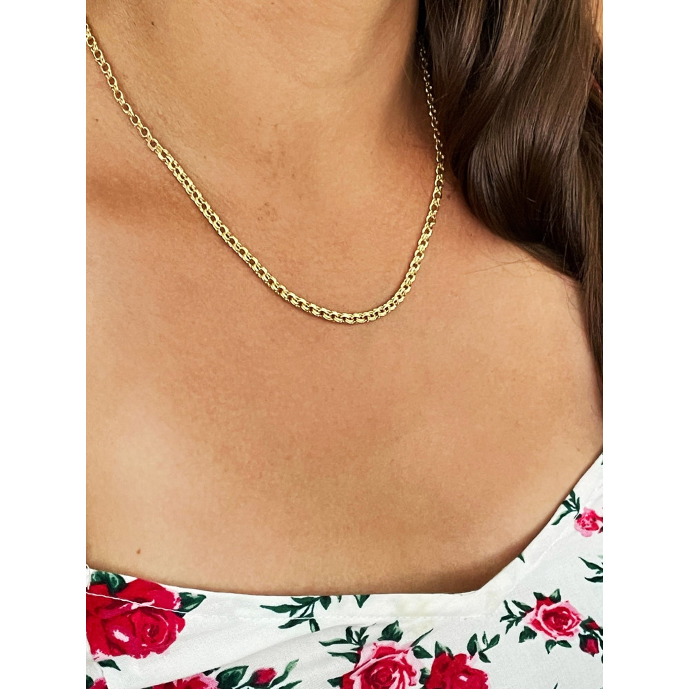 copy of Goldkette Panzerkette Halskette Collier Echt 585 Gold