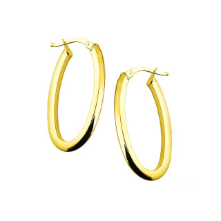 Elegante Gelbgold Kreis Creolen Ohrringe 585er 14KT