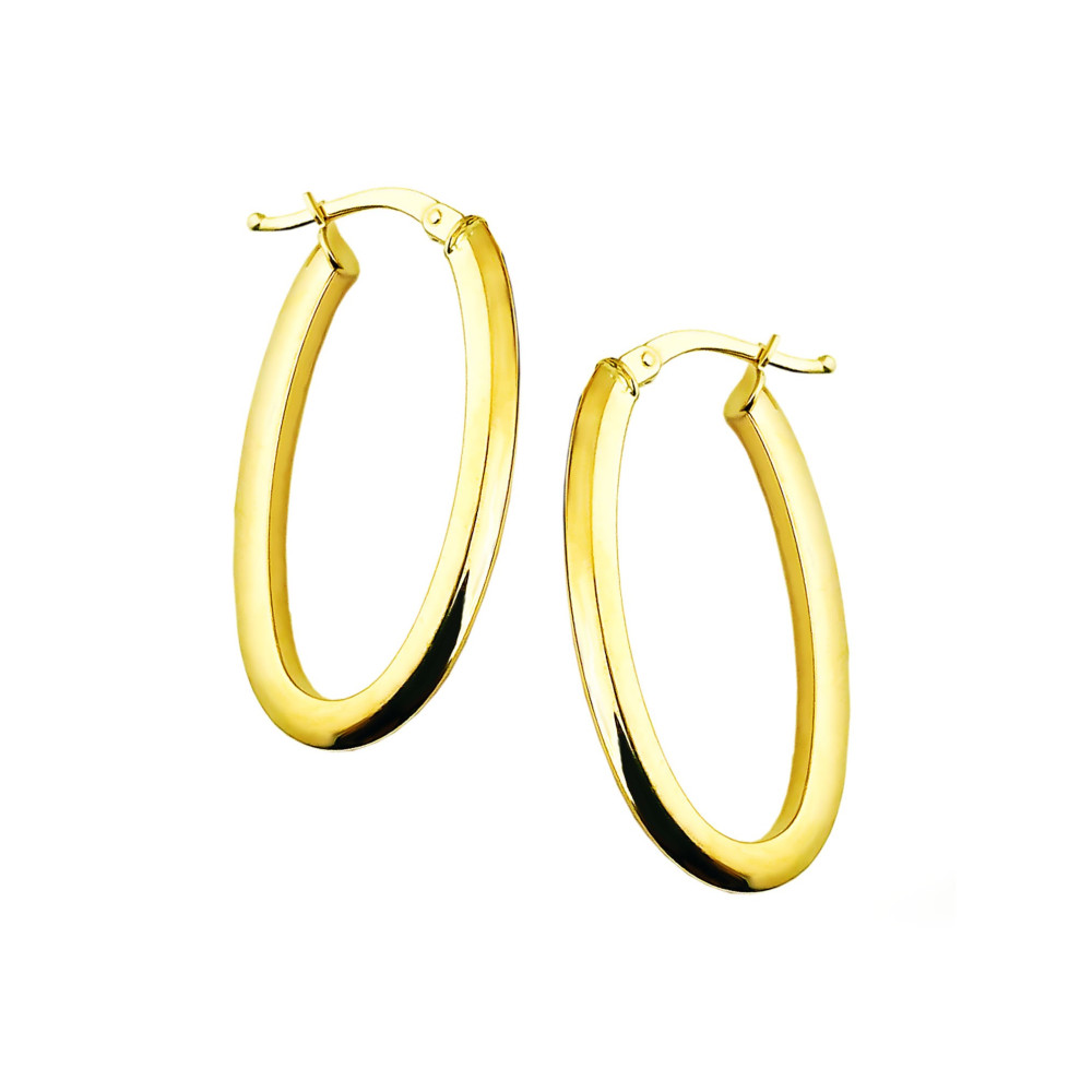 Elegante Gelbgold Kreis Creolen Ohrringe 585er 14KT