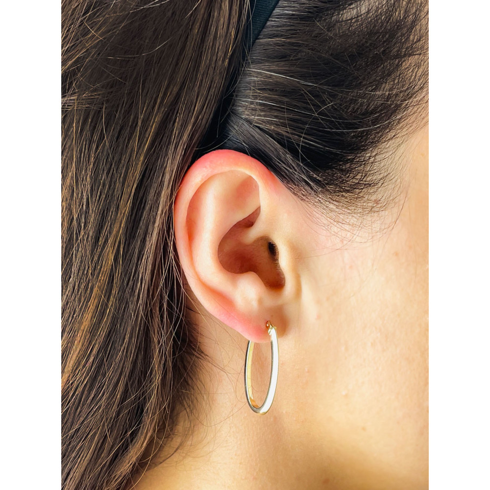 Złote kolczyki koła kółeczka owalne polerowane gładkie