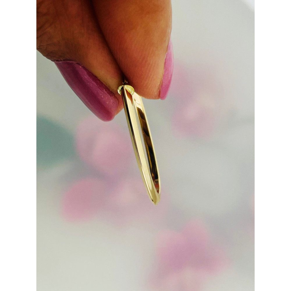 Elegante Gelbgold Kreis Creolen Ohrringe 585er 14KT