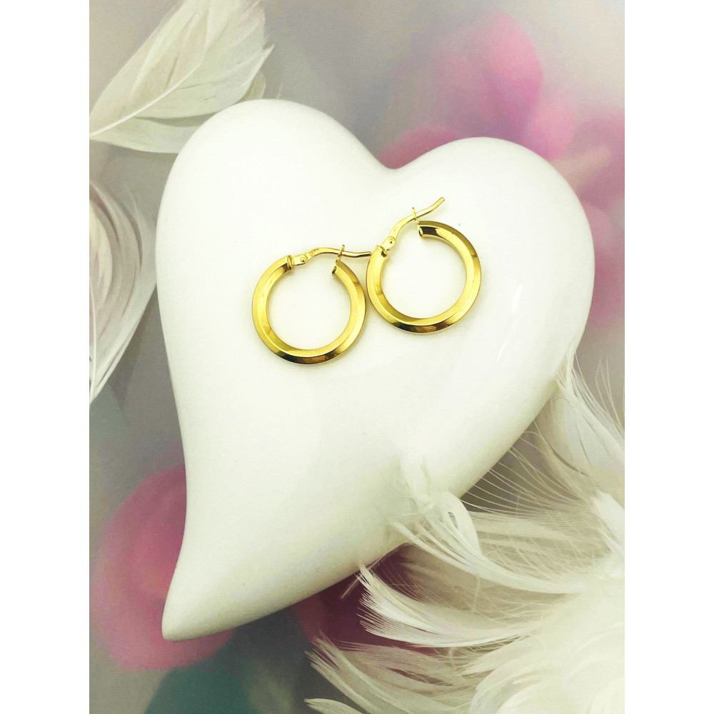 Kreis Creolen Ohrringe Ohrhänger Ohrstecker Ohrschmuck Paar Gelbgold 585er 14KT