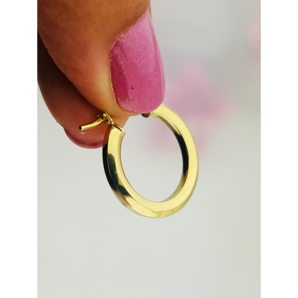 Złote kolczyki koła kółeczka polerowane gładkie