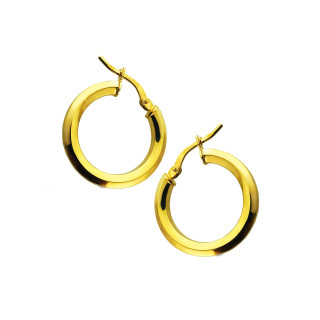 Kreis Creolen Ohrringe Ohrhänger Ohrstecker Ohrschmuck Paar Gelbgold 585er 14KT