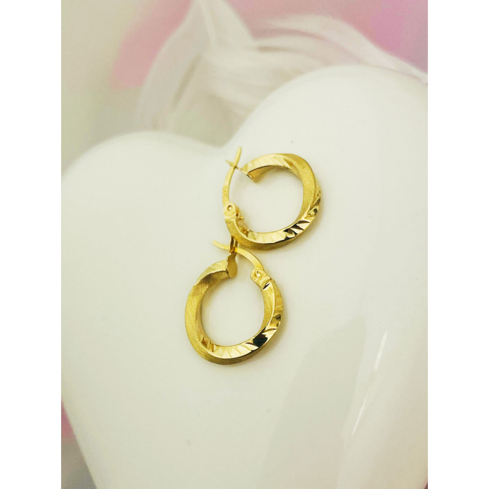 copy of Złote kolczyki kuleczki z cyrkoniami dwukolorowe