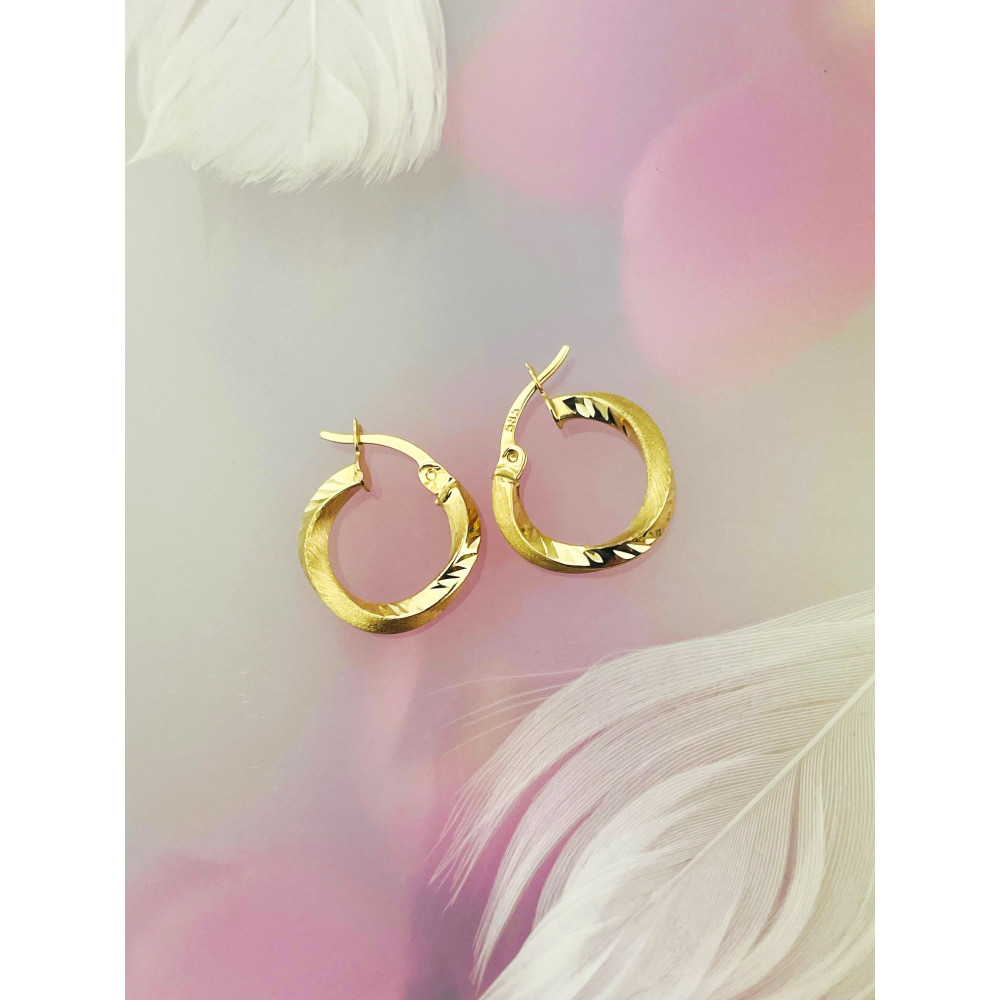 copy of Złote kolczyki kuleczki z cyrkoniami dwukolorowe