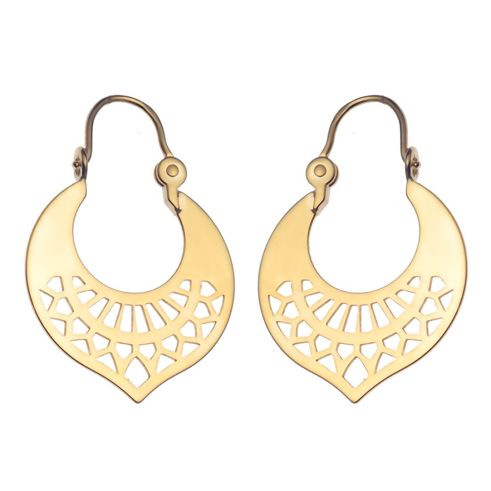Złote kolczyki wiszące ażurowe