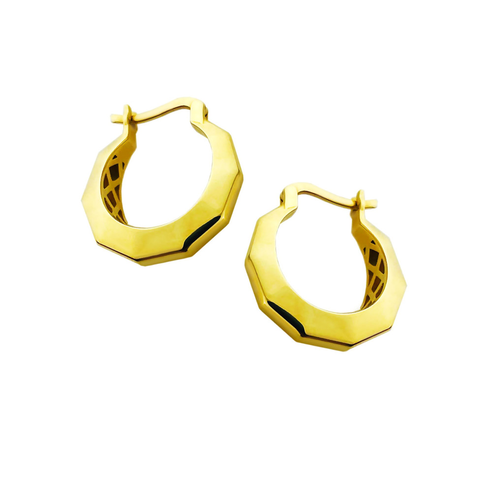 Kreis Creolen Ohrringe Ohrhänger Ohrstecker Ohrschmuck Paar Gelbgold 585er 14KT