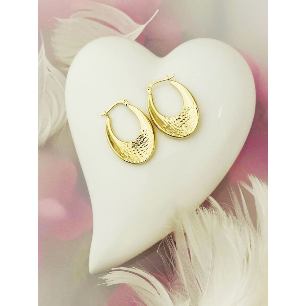 Kreis Creolen Ohrringe Ohrhänger Ohrstecker Ohrschmuck Paar Gelbgold 585er 14KT