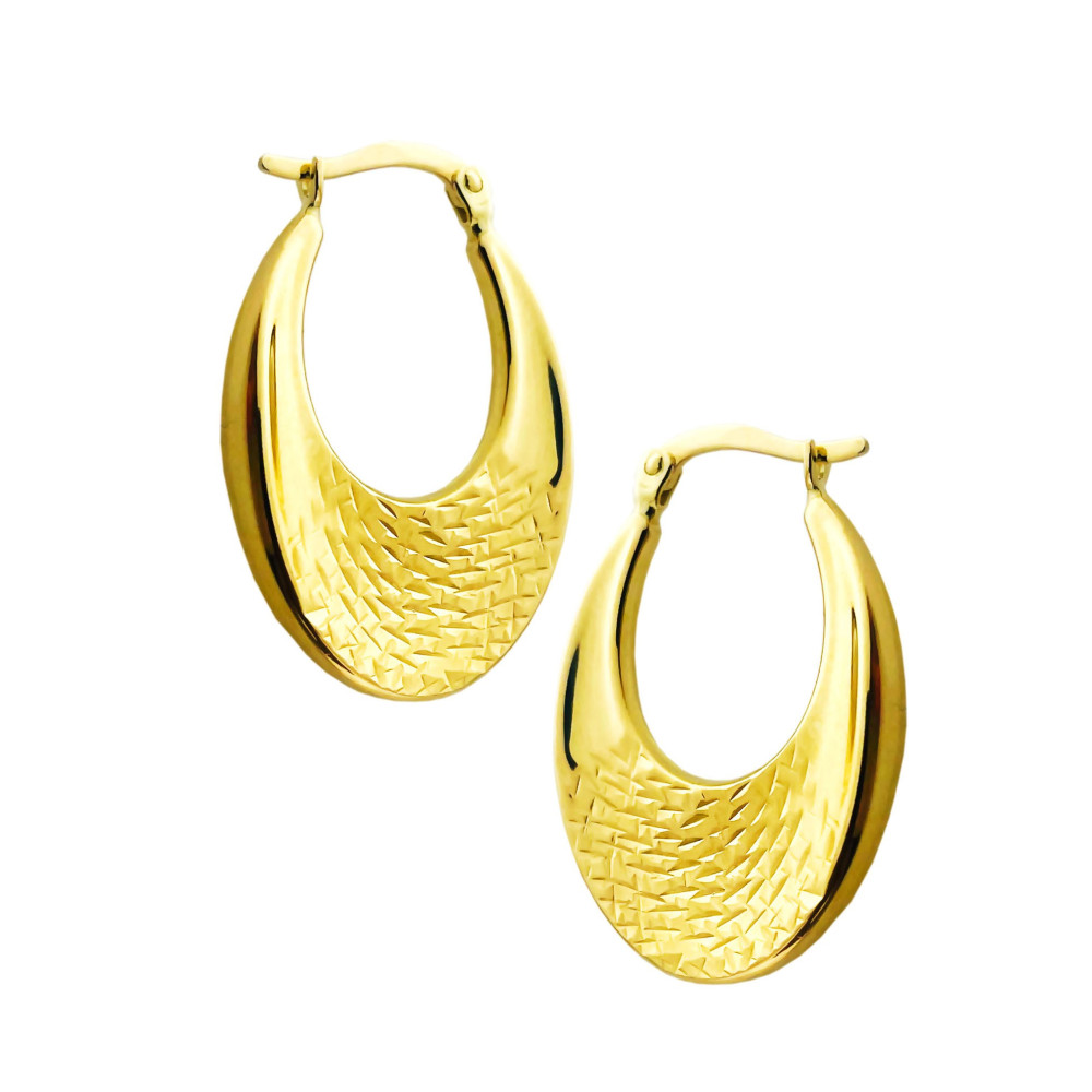 Kreis Creolen Ohrringe Ohrhänger Ohrstecker Ohrschmuck Paar Gelbgold 585er 14KT