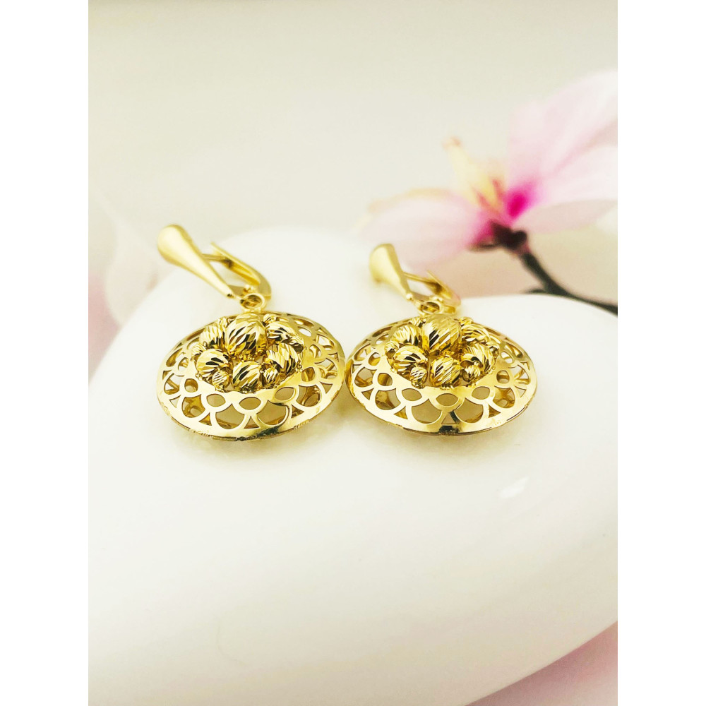 Kreis Creolen Ohrringe Ohrhänger Ohrstecker Ohrschmuck Paar Gelbgold 585er 14KT