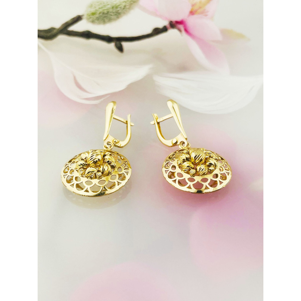 Kreis Creolen Ohrringe Ohrhänger Ohrstecker Ohrschmuck Paar Gelbgold 585er 14KT