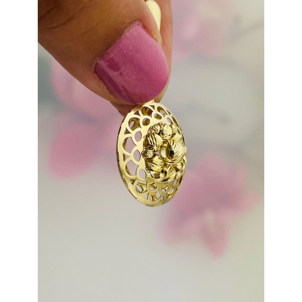 Kreis Creolen Ohrringe Ohrhänger Ohrstecker Ohrschmuck Paar Gelbgold 585er 14KT