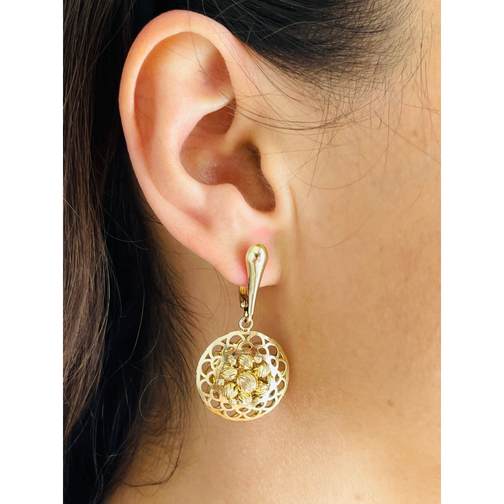 Kreis Creolen Ohrringe Ohrhänger Ohrstecker Ohrschmuck Paar Gelbgold 585er 14KT