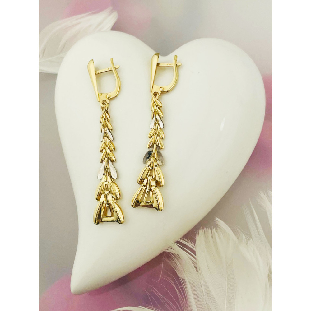 Gold Ohrringe mit Zirkonia Ohrhänger Ohrstecker Ohrschmuck Paar Gelbgold 585er 14KT