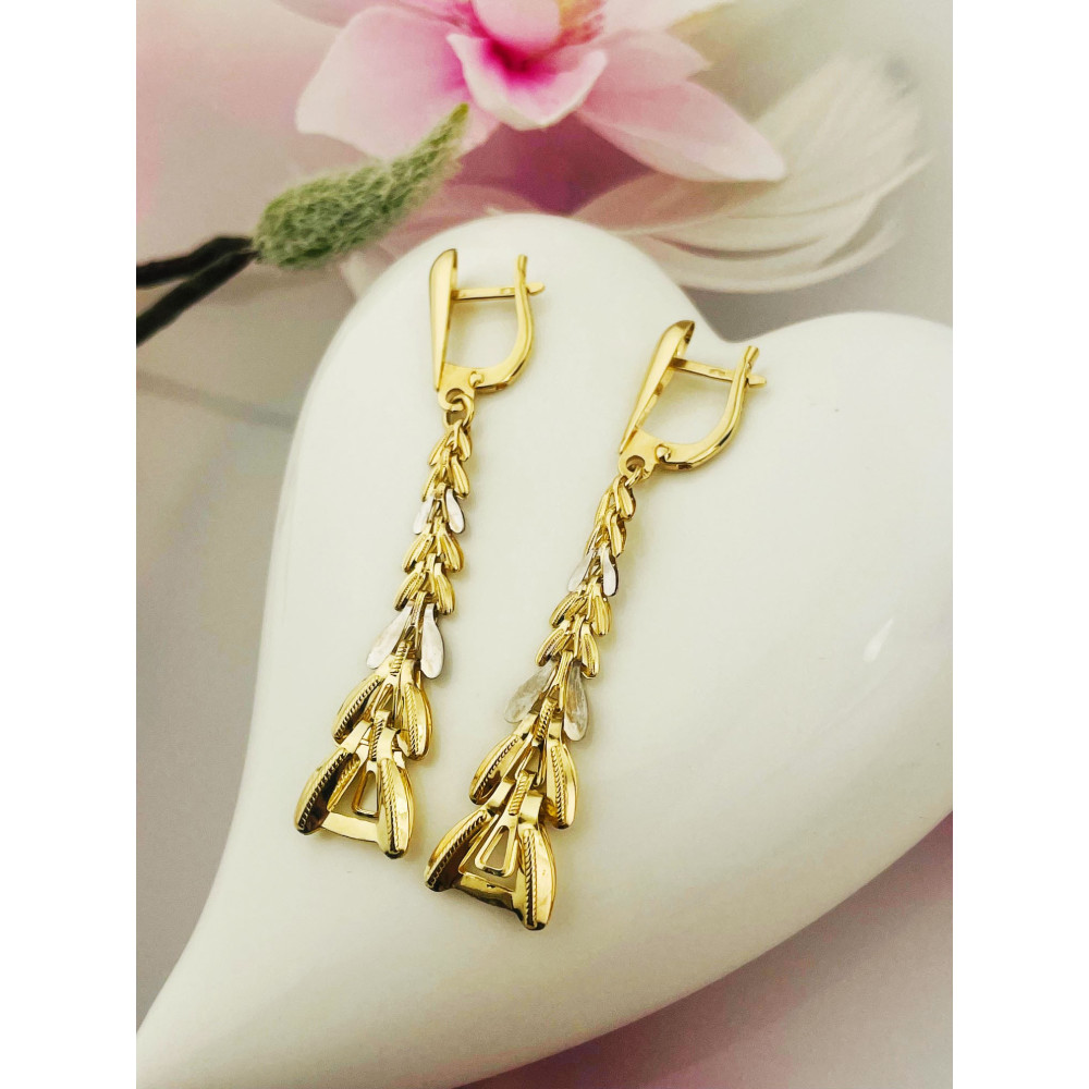 Gold Ohrringe mit Zirkonia Ohrhänger Ohrstecker Ohrschmuck Paar Gelbgold 585er 14KT