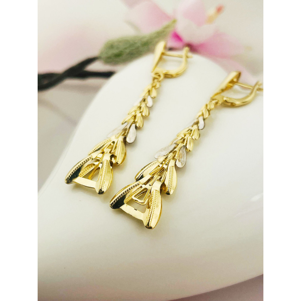 Gold Ohrringe mit Zirkonia Ohrhänger Ohrstecker Ohrschmuck Paar Gelbgold 585er 14KT