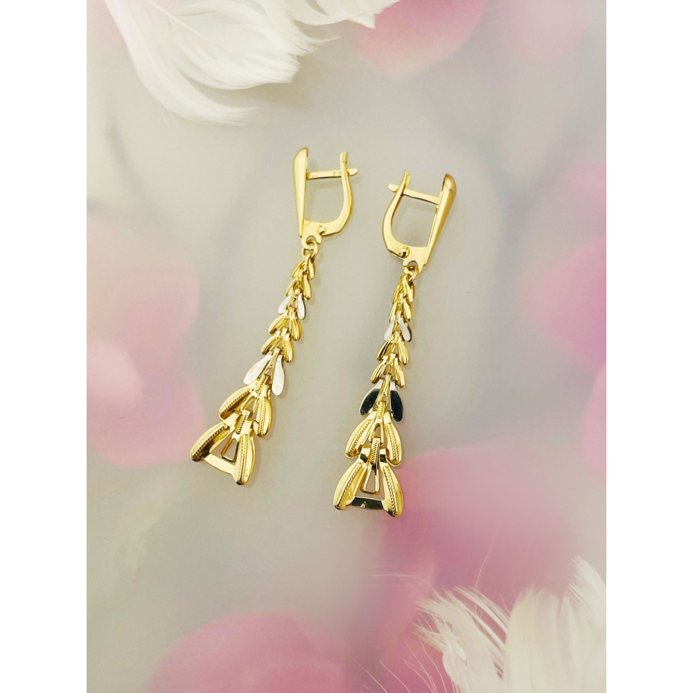 Gold Ohrringe mit Zirkonia Ohrhänger Ohrstecker Ohrschmuck Paar Gelbgold 585er 14KT