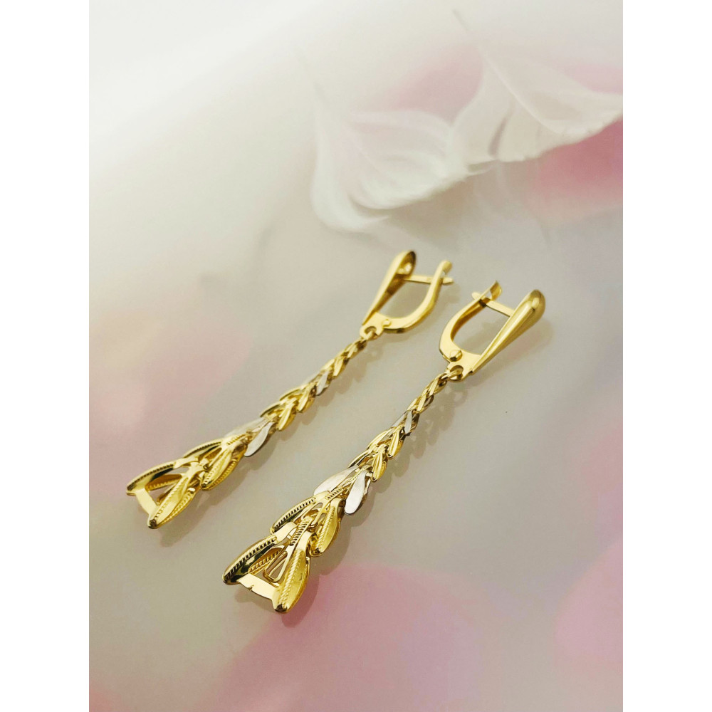 Gold Ohrringe mit Zirkonia Ohrhänger Ohrstecker Ohrschmuck Paar Gelbgold 585er 14KT