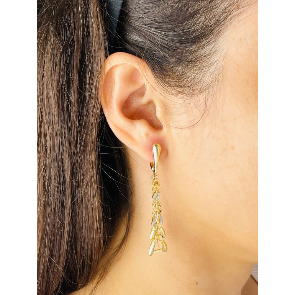 Gold Ohrringe mit Zirkonia Ohrhänger Ohrstecker Ohrschmuck Paar Gelbgold 585er 14KT