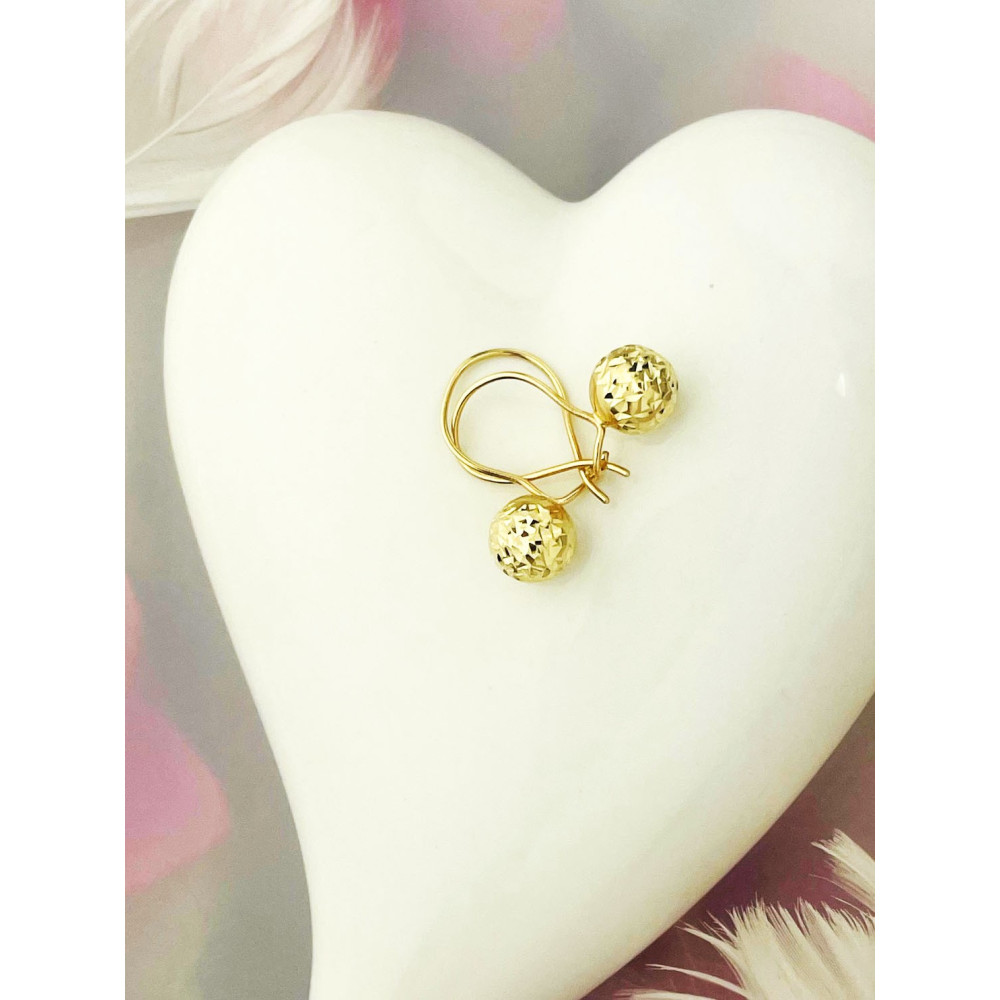 Kugel Gold Ohrringe Ohrhänger Ohrstecker Ohrschmuck Paar Gelbgold 585er 14KT