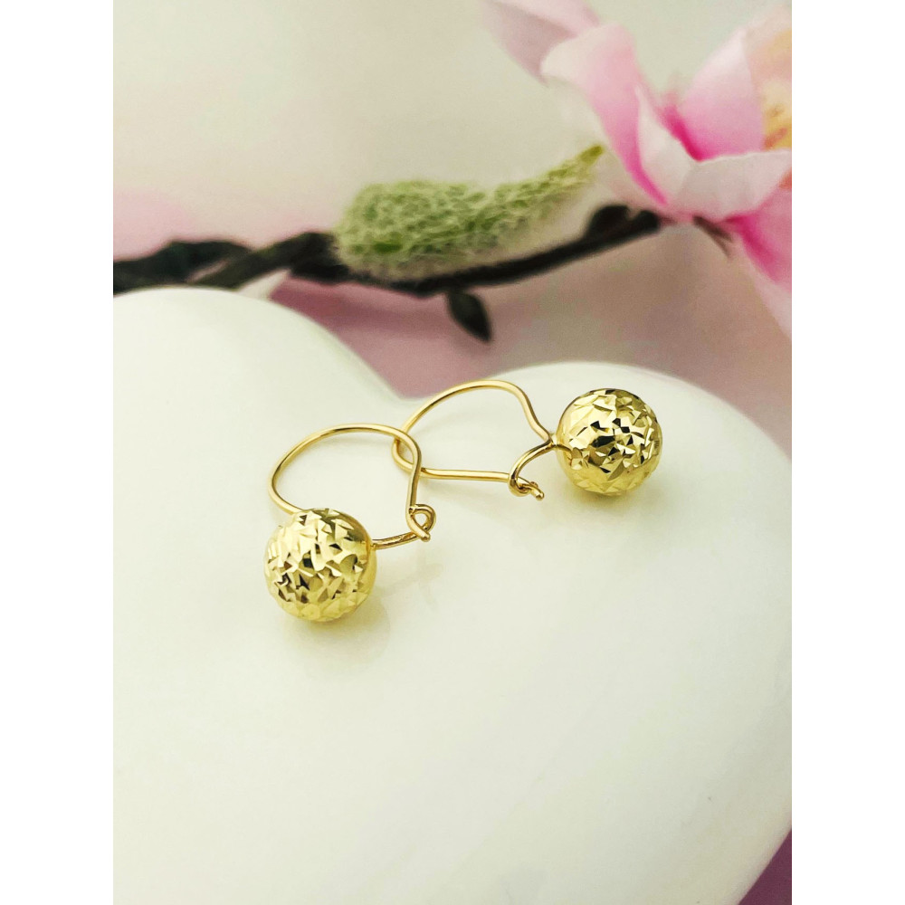 Kugel Gold Ohrringe Ohrhänger Ohrstecker Ohrschmuck Paar Gelbgold 585er 14KT