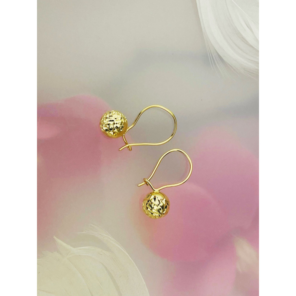 Kugel Gold Ohrringe Ohrhänger Ohrstecker Ohrschmuck Paar Gelbgold 585er 14KT