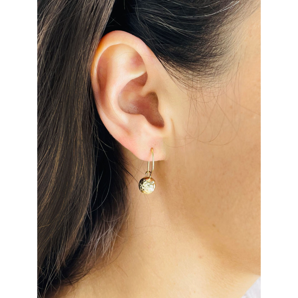 Kugel Gold Ohrringe Ohrhänger Ohrstecker Ohrschmuck Paar Gelbgold 585er 14KT