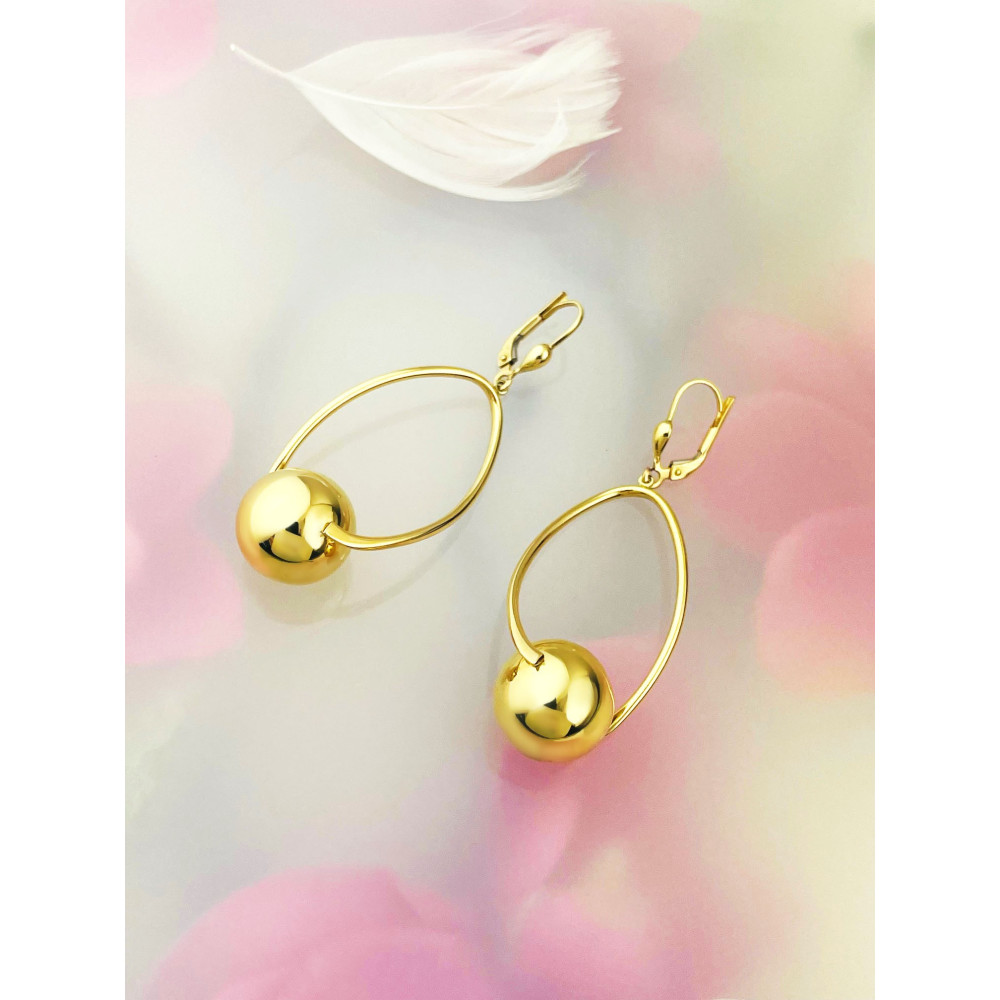 Kugel Gold Ohrringe Ohrhänger Ohrstecker Ohrschmuck Paar Gelbgold 585er 14KT