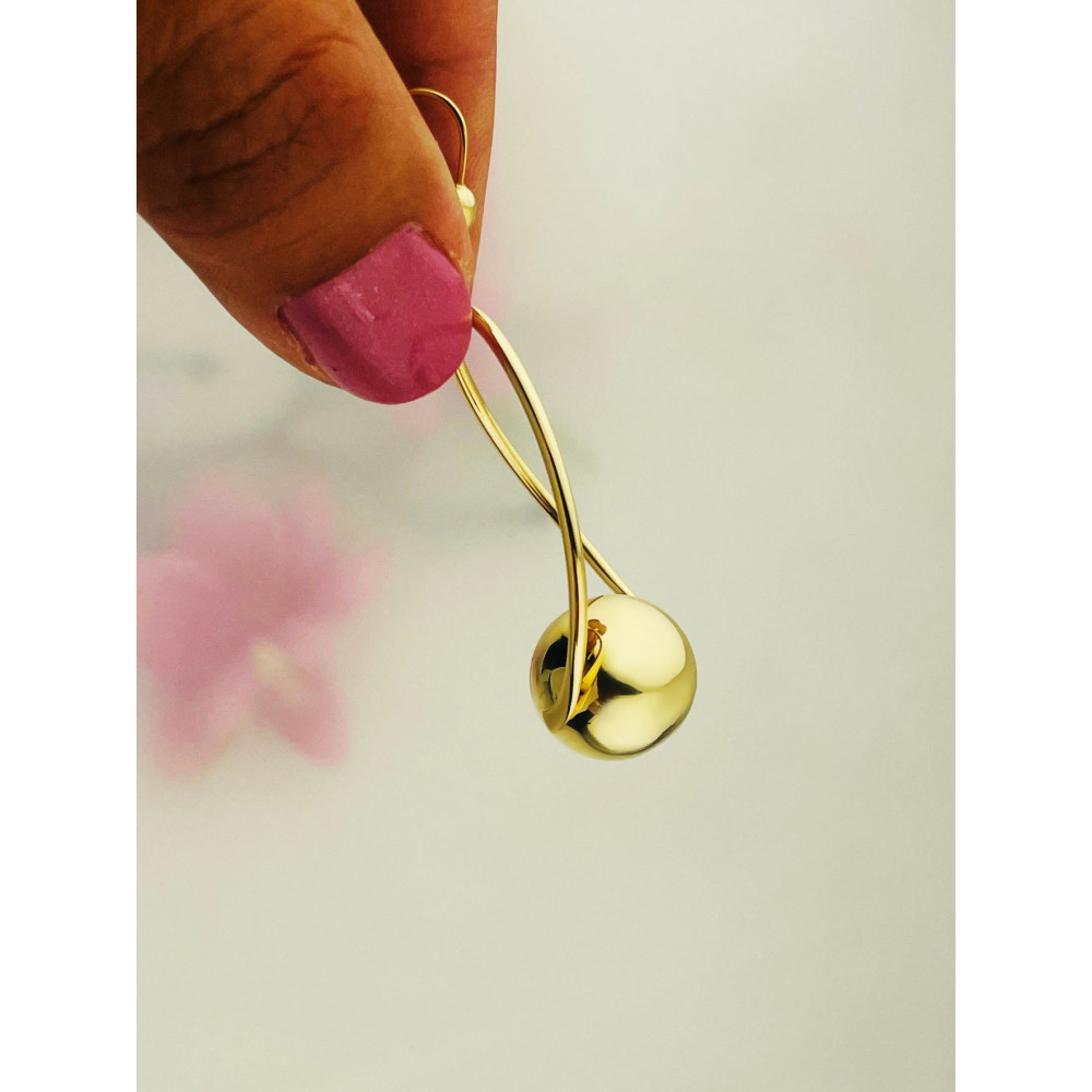 Kugel Gold Ohrringe Ohrhänger Ohrstecker Ohrschmuck Paar Gelbgold 585er 14KT