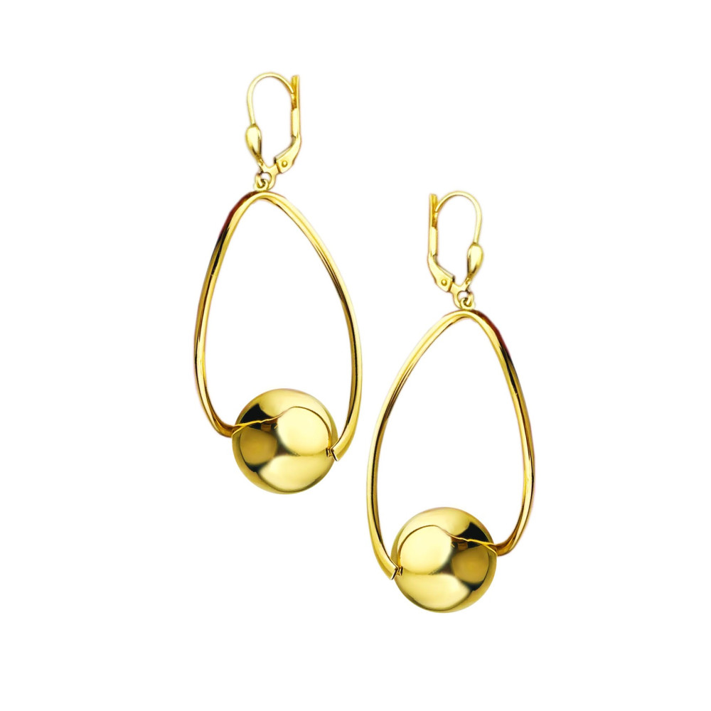 Kugel Gold Ohrringe Ohrhänger Ohrstecker Ohrschmuck Paar Gelbgold 585er 14KT