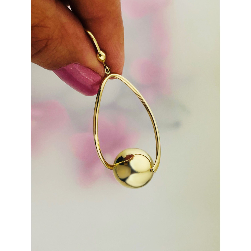 Kugel Gold Ohrringe Ohrhänger Ohrstecker Ohrschmuck Paar Gelbgold 585er 14KT