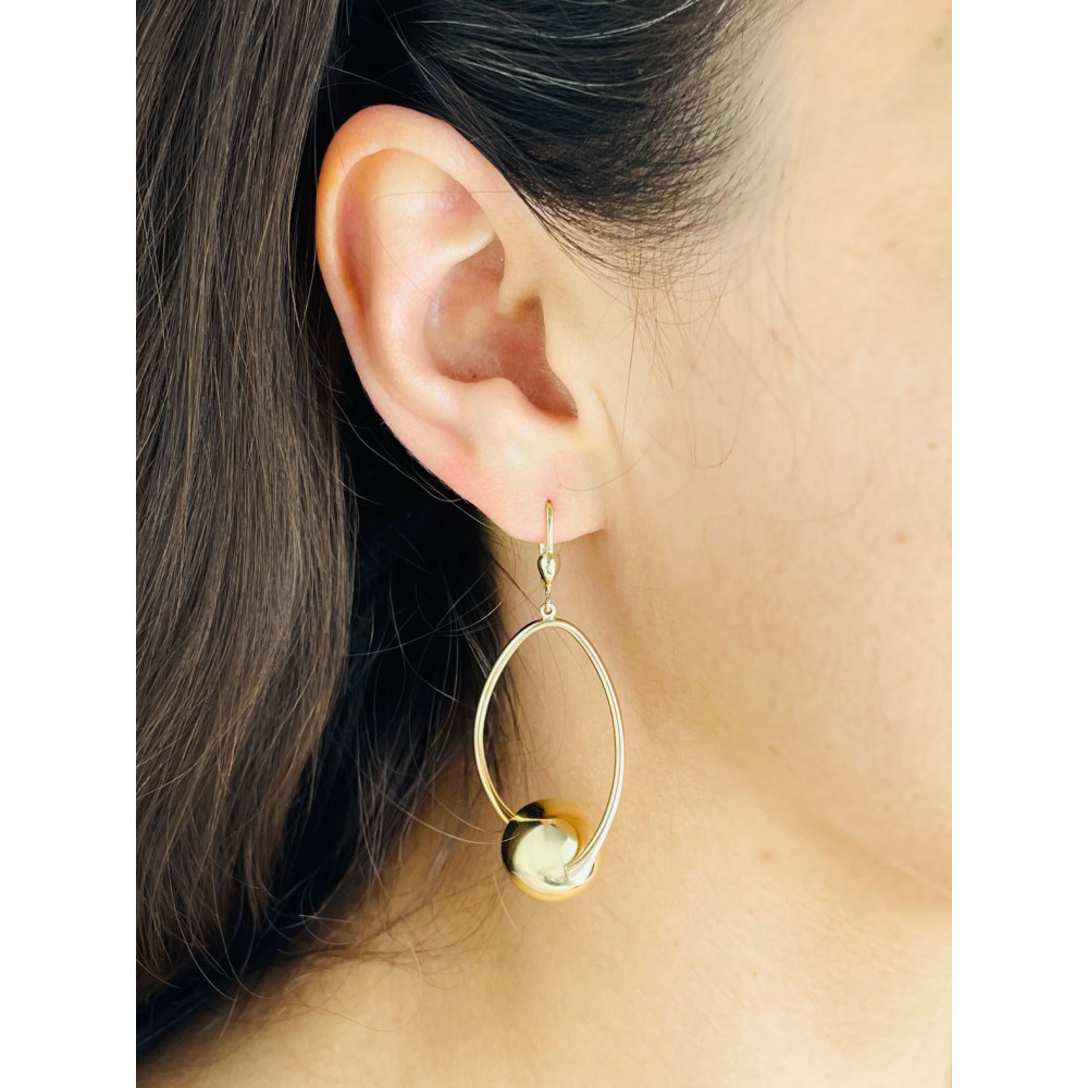 Kugel Gold Ohrringe Ohrhänger Ohrstecker Ohrschmuck Paar Gelbgold 585er 14KT