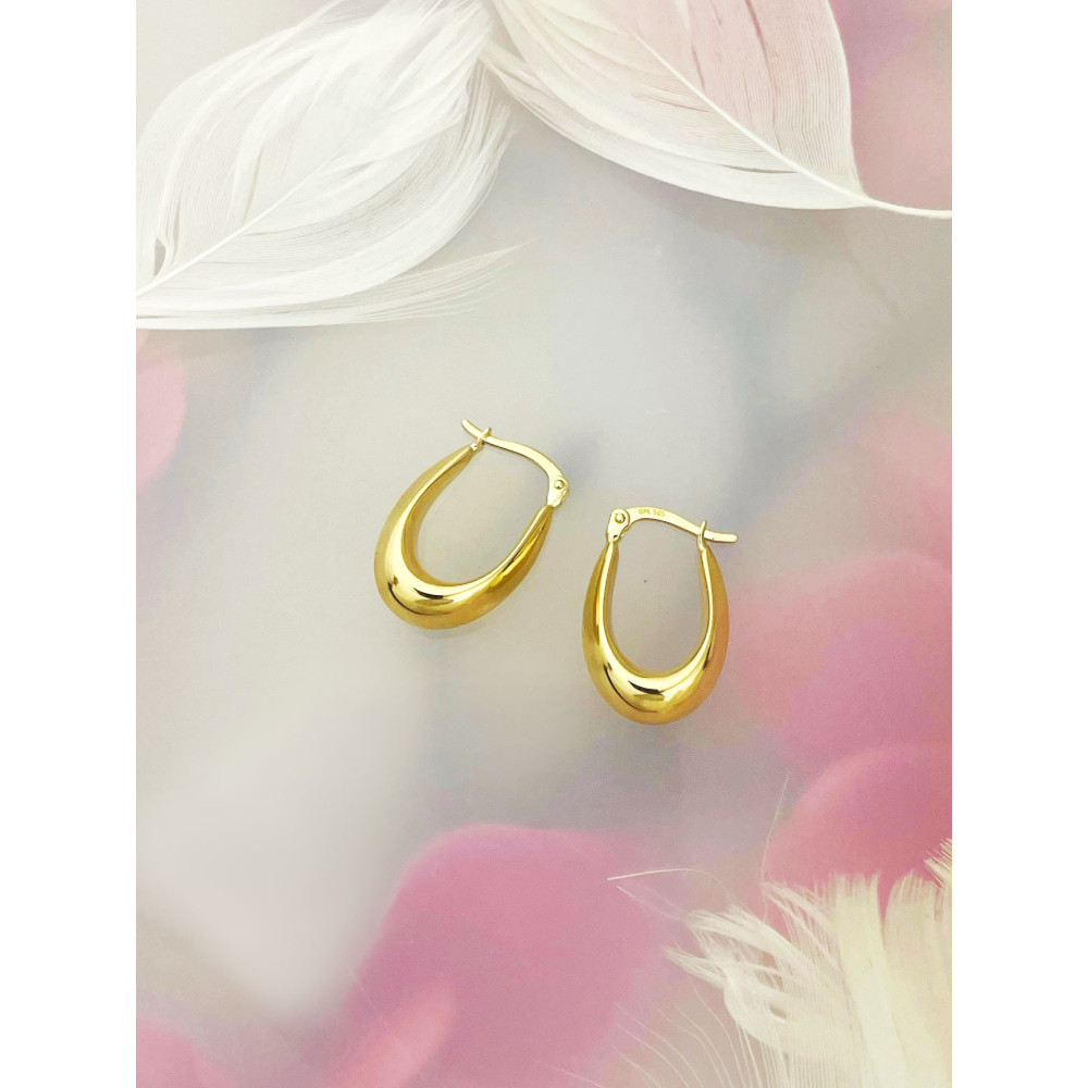 Kreis Creolen Ohrringe Ohrhänger Ohrstecker Ohrschmuck Paar Gelbgold 585er 14KT