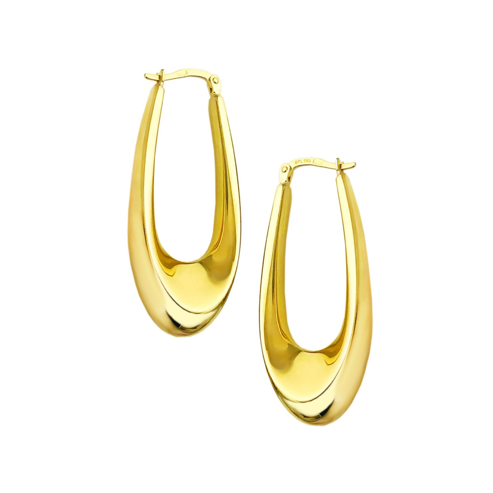 Kreis Creolen Ohrringe Ohrhänger Ohrstecker Ohrschmuck Paar Gelbgold 585er 14KT